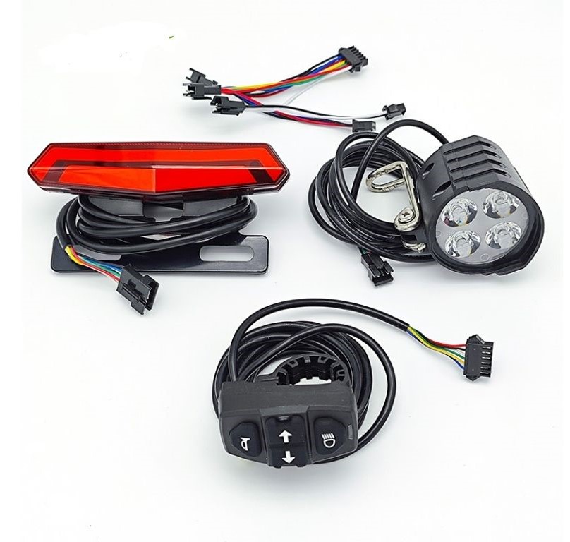 36V-60V Universal E-Bike Back Light Kit with Headlight, Tail Light, and Turn Signals