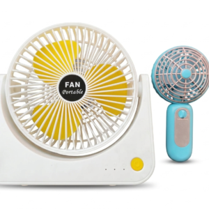 Rechargeable Table Fan & Mini Hand Fan Combo