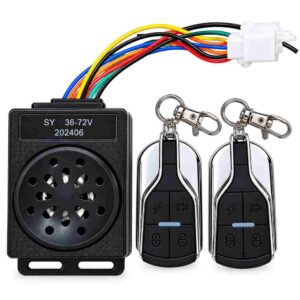 E-Bike Security Alarm with 2 Remote Controls | 12V-72V Universal Electric Bike Anti-Theft Alarm